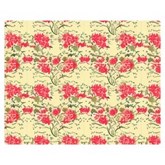 Retro 1880s Flowers Pattern 18 Two Sides Premium Plush Fleece Blanket (teen Size)