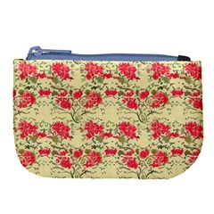 Retro 1880s Flowers Pattern 18 Large Coin Purse