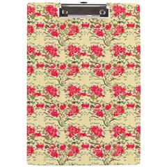 Retro 1880s Flowers Pattern 18 A4 Acrylic Clipboard by violetheavensky