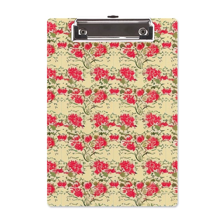 Retro 1880s Flowers Pattern 18 A5 Acrylic Clipboard