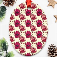 Retro 1880s Flowers Pattern 21 Ornament (oval)