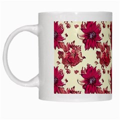 Retro 1880s Flowers Pattern 21 White Mug