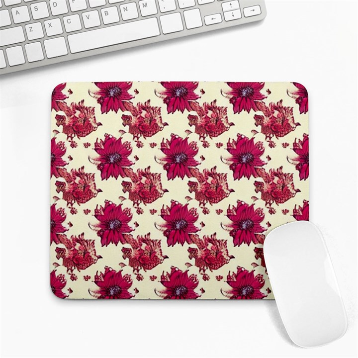 Retro 1880s Flowers Pattern 21 Large Mousepad