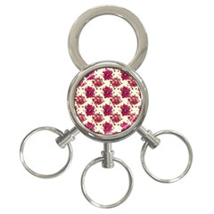 Retro 1880s Flowers Pattern 21 3-ring Key Chain