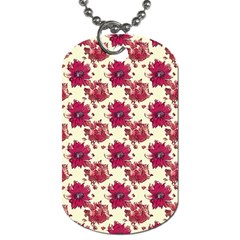 Retro 1880s Flowers Pattern 21 Dog Tag (one Side)