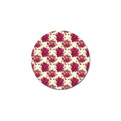 Retro 1880s Flowers Pattern 21 Golf Ball Marker (4 Pack) by violetheavensky