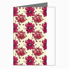 Retro 1880s Flowers Pattern 21 Greeting Cards (pkg Of 8)