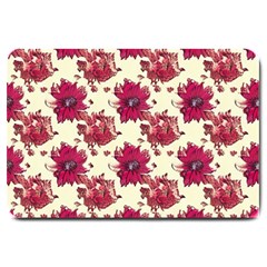 Retro 1880s Flowers Pattern 21 Large Doormat by violetheavensky