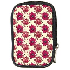 Retro 1880s Flowers Pattern 21 Compact Camera Leather Case