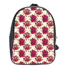 Retro 1880s Flowers Pattern 21 School Bag (large)