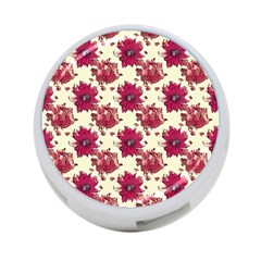 Retro 1880s Flowers Pattern 21 4-port Usb Hub (one Side)