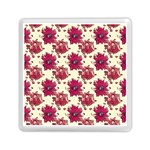 Retro 1880s Flowers Pattern 21 Memory Card Reader (Square) Front