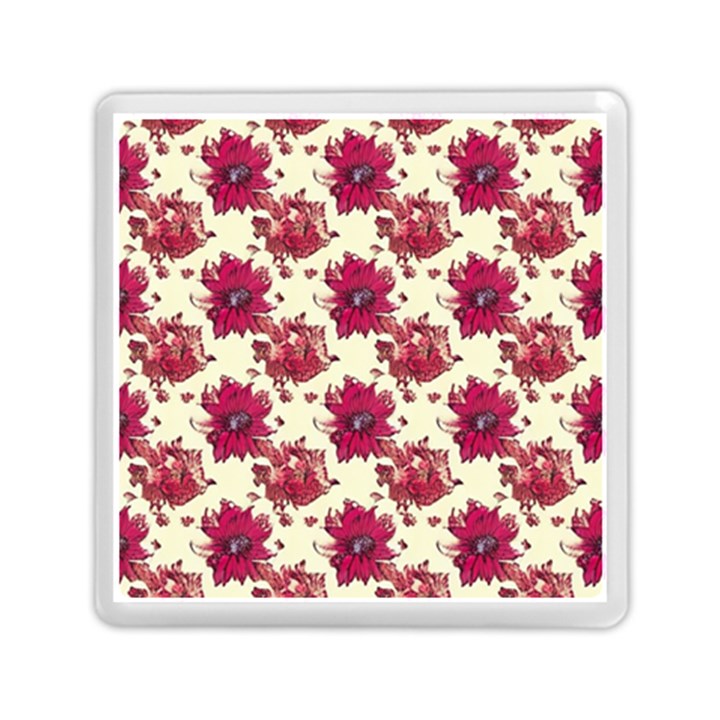 Retro 1880s Flowers Pattern 21 Memory Card Reader (Square)