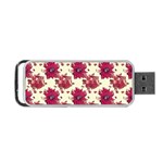 Retro 1880s Flowers Pattern 21 Portable USB Flash (Two Sides) Back