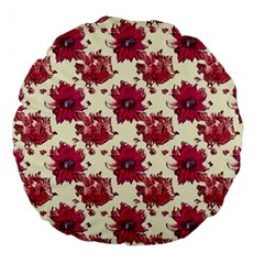 Retro 1880s Flowers Pattern 21 Large 18  Premium Round Cushions