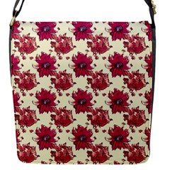 Retro 1880s Flowers Pattern 21 Flap Closure Messenger Bag (s)