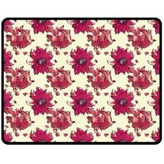 Retro 1880s Flowers Pattern 21 Two Sides Fleece Blanket (medium)