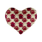 Retro 1880s Flowers Pattern 21 Standard 16  Premium Flano Heart Shape Cushions Back