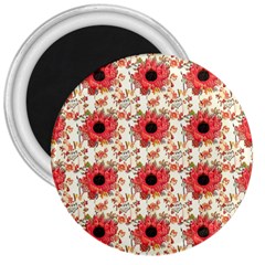 Retro 1880s Flowers Pattern 23 3  Magnets