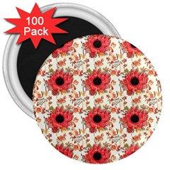 Retro 1880s Flowers Pattern 23 3  Magnets (100 Pack) by violetheavensky