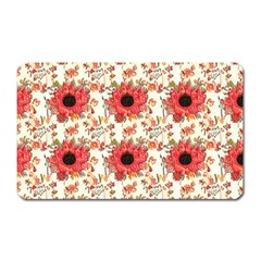 Retro 1880s Flowers Pattern 23 Magnet (rectangular)