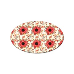 Retro 1880s Flowers Pattern 23 Sticker Oval (100 Pack)