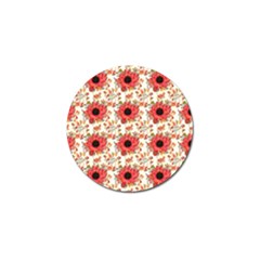 Retro 1880s Flowers Pattern 23 Golf Ball Marker