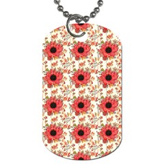 Retro 1880s Flowers Pattern 23 Dog Tag (two Sides) by violetheavensky