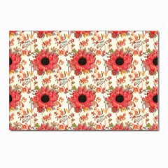 Retro 1880s Flowers Pattern 23 Postcards 5  X 7  (pkg Of 10) by violetheavensky