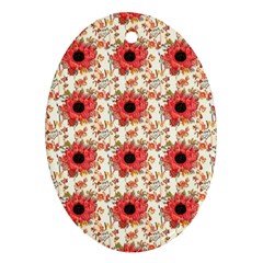 Retro 1880s Flowers Pattern 23 Oval Ornament (two Sides)