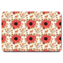 Retro 1880s Flowers Pattern 23 Large Doormat