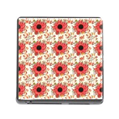 Retro 1880s Flowers Pattern 23 Memory Card Reader (square 5 Slot) by violetheavensky