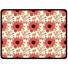 Retro 1880s Flowers Pattern 23 Fleece Blanket (large) by violetheavensky