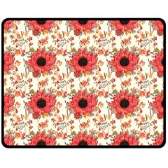 Retro 1880s Flowers Pattern 23 Two Sides Fleece Blanket (medium)