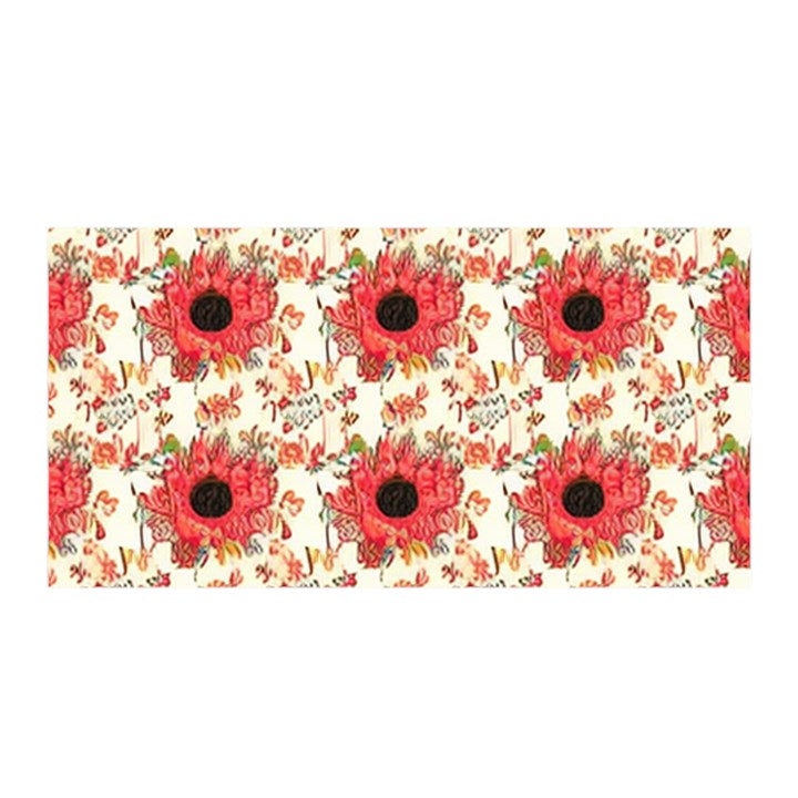 Retro 1880s Flowers Pattern 23 Satin Wrap 35  x 70 