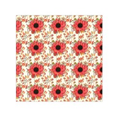 Retro 1880s Flowers Pattern 23 Square Satin Scarf (30  X 30 )