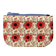 Retro 1880s Flowers Pattern 23 Large Coin Purse