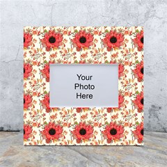 Retro 1880s Flowers Pattern 23 White Box Photo Frame 4  X 6 