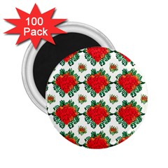 Retro 1880s Flowers Pattern 13 2 25  Magnets (100 Pack) 