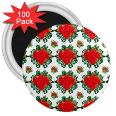 Retro 1880s Flowers Pattern 13 3  Magnets (100 Pack) by violetheavensky