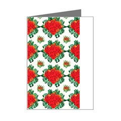 Retro 1880s Flowers Pattern 13 Mini Greeting Card by violetheavensky