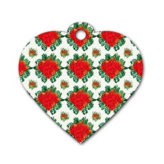 Retro 1880s Flowers Pattern 13 Dog Tag Heart (two Sides)