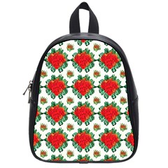 Retro 1880s Flowers Pattern 13 School Bag (small) by violetheavensky