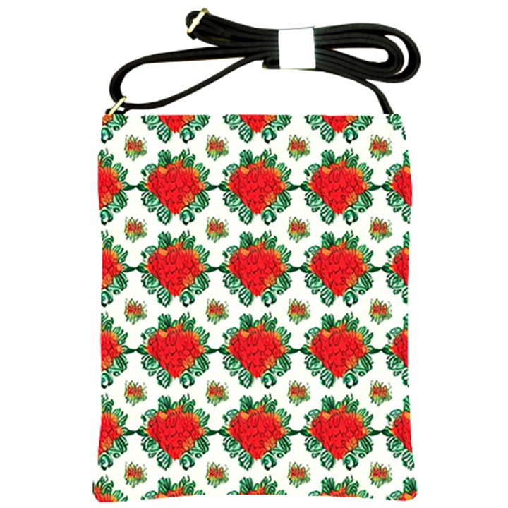 Retro 1880s Flowers Pattern 13 Shoulder Sling Bag