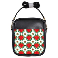 Retro 1880s Flowers Pattern 13 Girls Sling Bag