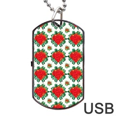 Retro 1880s Flowers Pattern 13 Dog Tag Usb Flash (one Side)