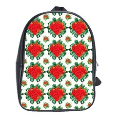 Retro 1880s Flowers Pattern 13 School Bag (xl) by violetheavensky