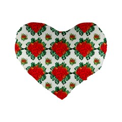 Retro 1880s Flowers Pattern 13 Standard 16  Premium Heart Shape Cushions