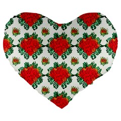 Retro 1880s Flowers Pattern 13 Large 19  Premium Heart Shape Cushions