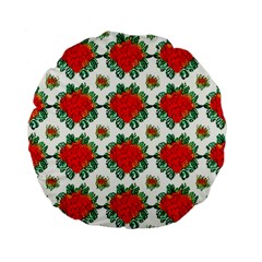 Retro 1880s Flowers Pattern 13 Standard 15  Premium Flano Round Cushions by violetheavensky